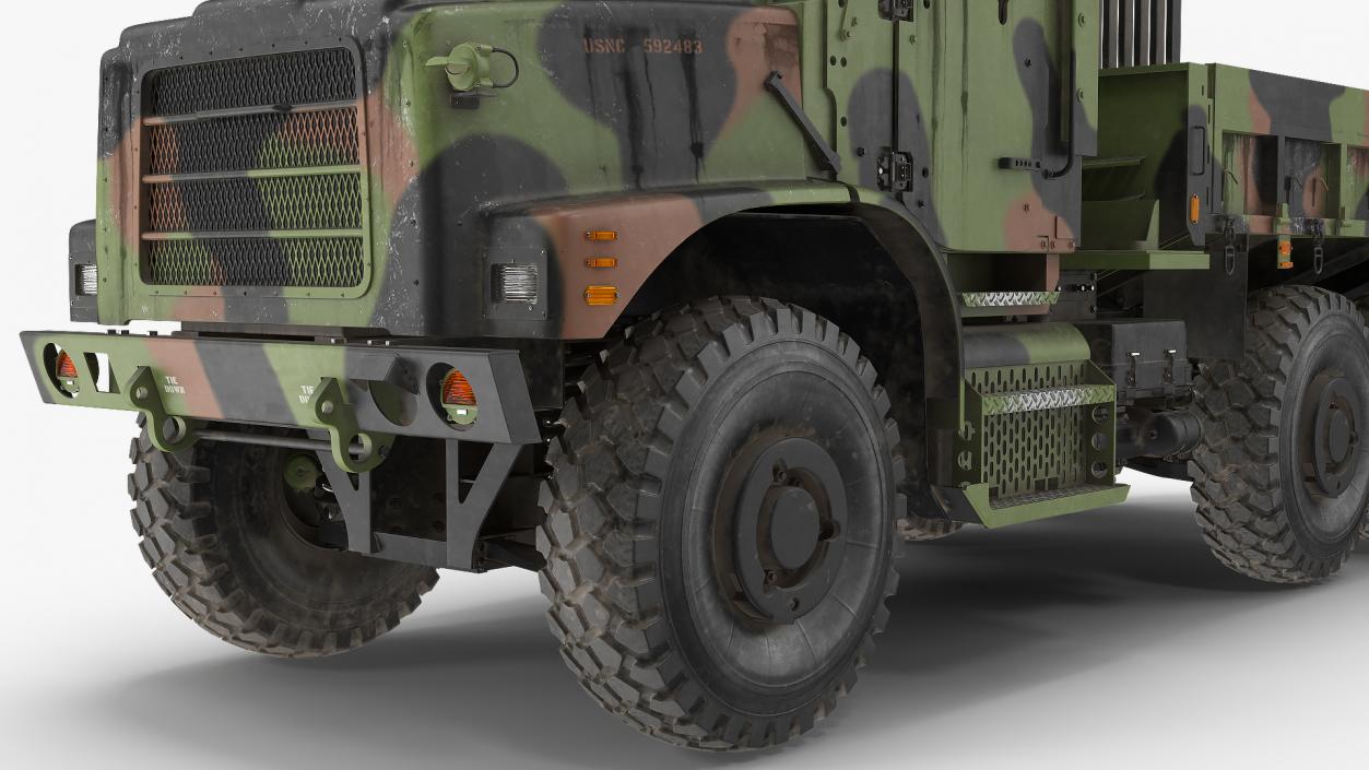 3D model Medium Tactical Vehicle 6x6 Dusty Rigged