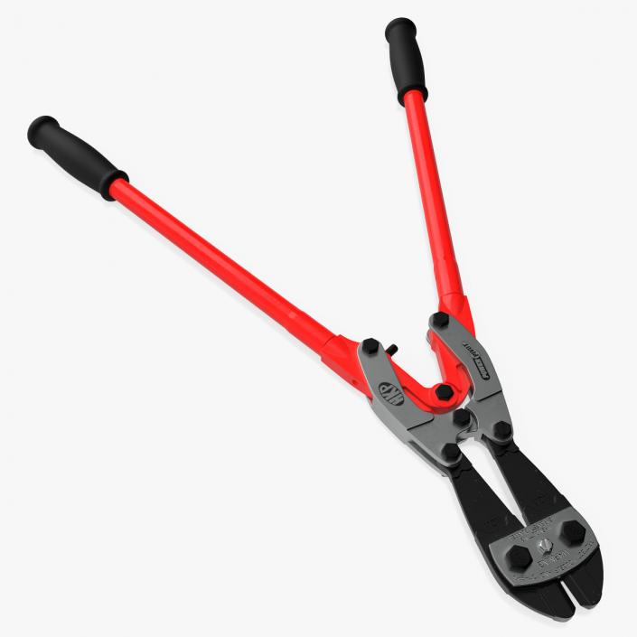 Bolt Cutter Hand Tool Red Rigged 2 3D model