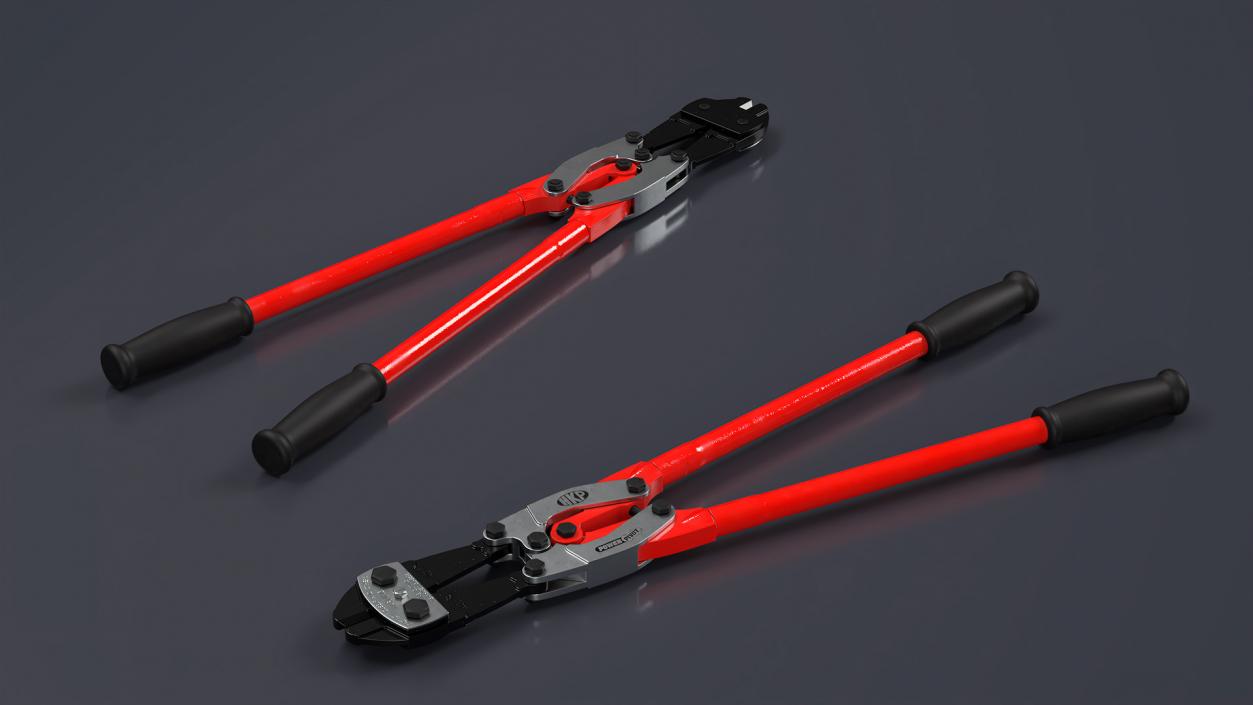 Bolt Cutter Hand Tool Red Rigged 2 3D model