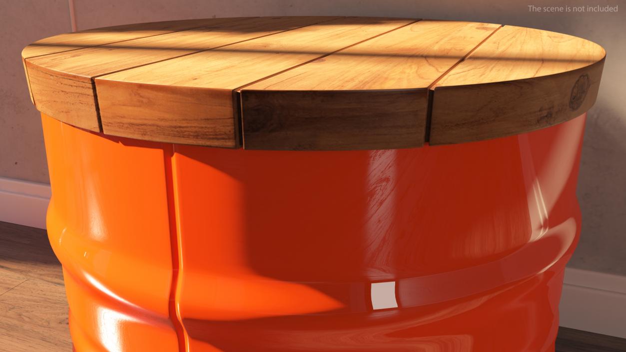 3D Steel Drum Barrel Table model