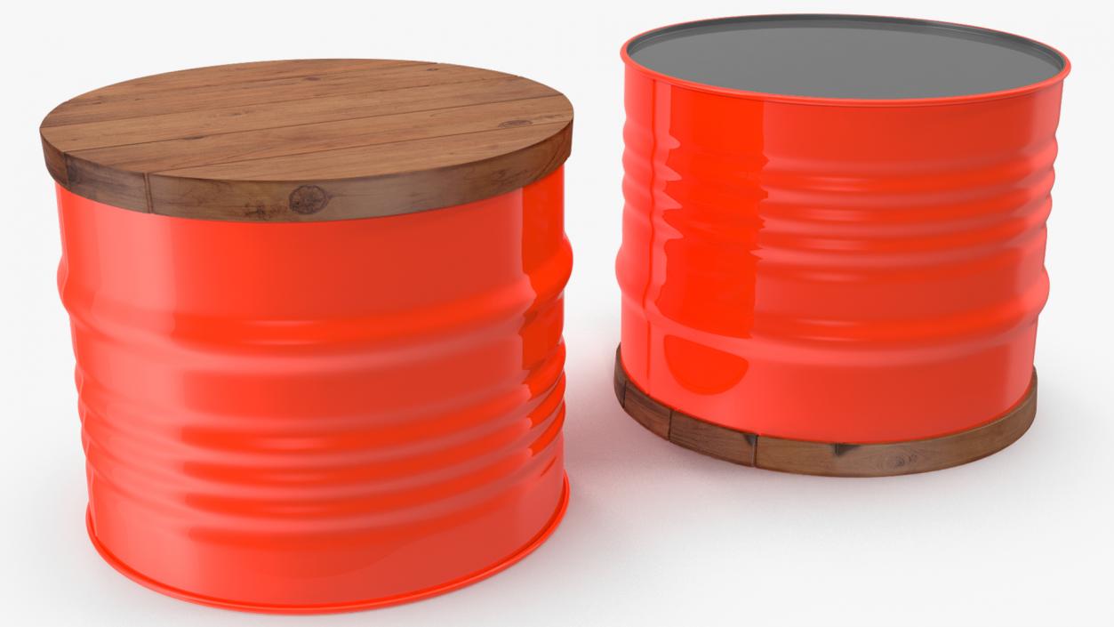 3D Steel Drum Barrel Table model