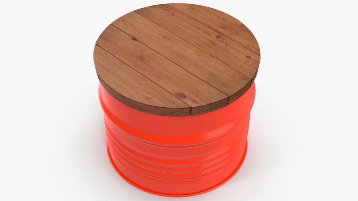 3D Steel Drum Barrel Table model