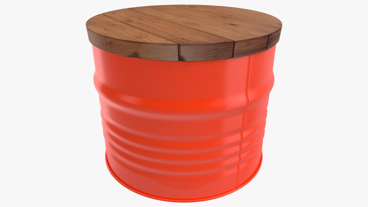 3D Steel Drum Barrel Table model