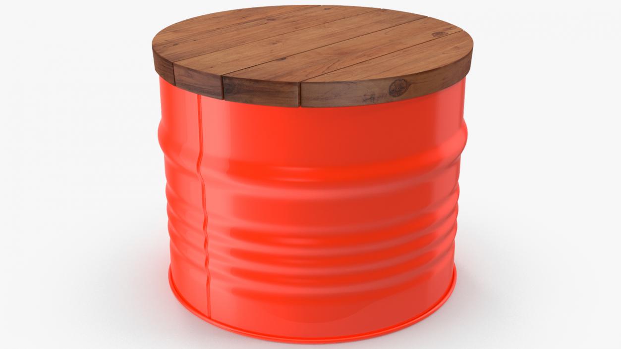 3D Steel Drum Barrel Table model