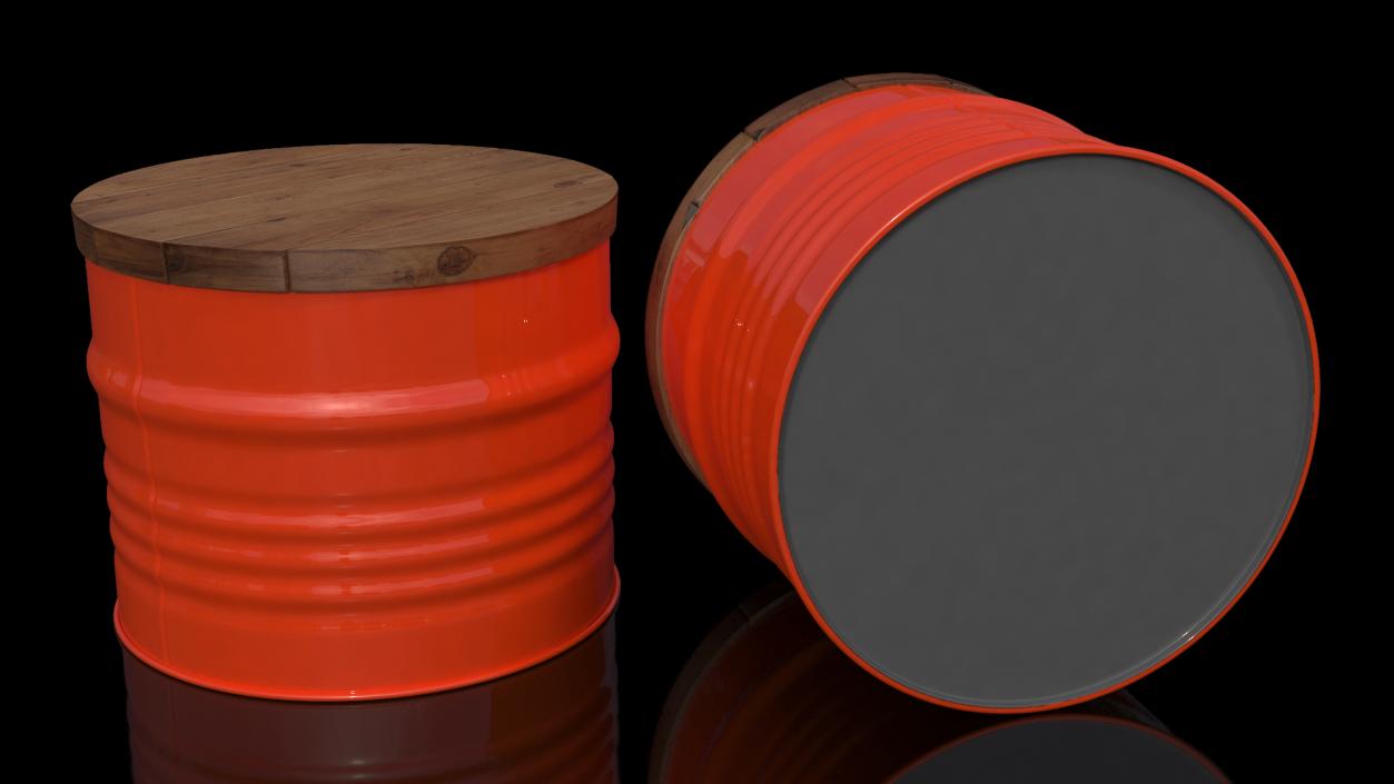 3D Steel Drum Barrel Table model