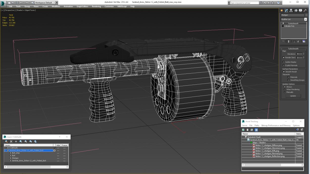 3D Sentinel Arms Striker-12 with Folded Butt