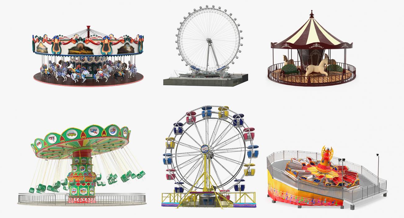 3D Amusement Park Rides Collection 4 model