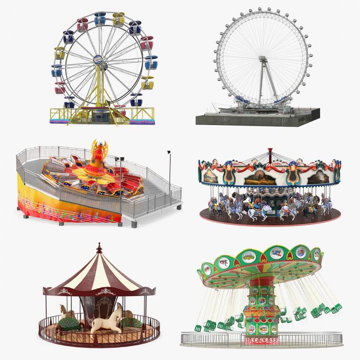 3D Amusement Park Rides Collection 4 model