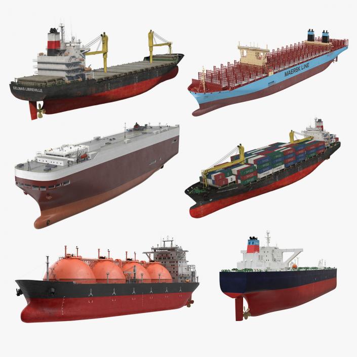 Cargo Ships Collection 4 3D model