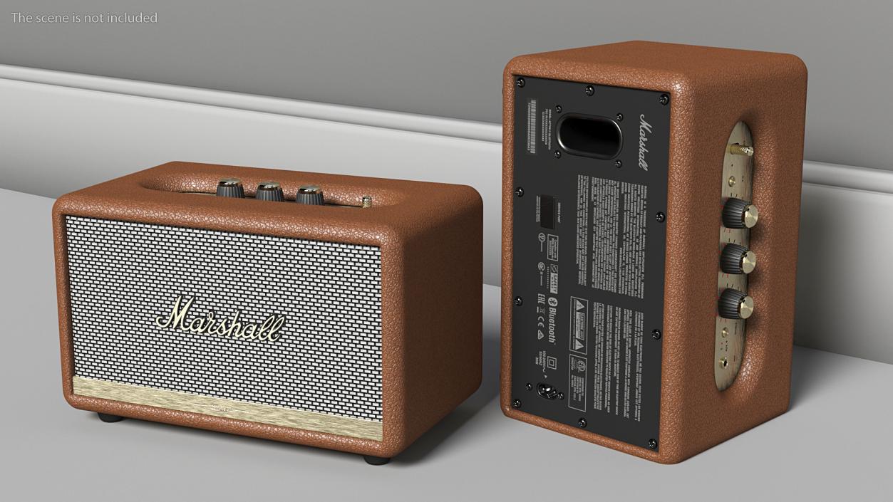 Marshall Acton II Wireless Wi-Fi Smart Speaker Brown 3D