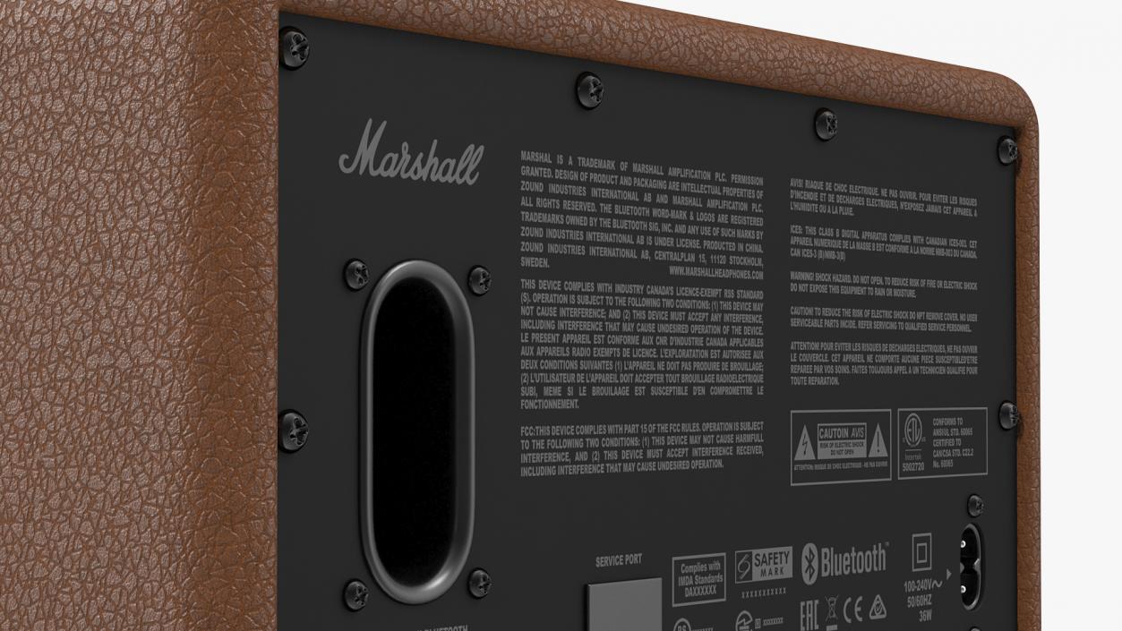 Marshall Acton II Wireless Wi-Fi Smart Speaker Brown 3D