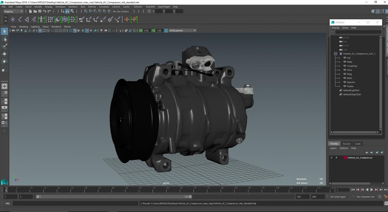 3D Vehicle AC Compressor