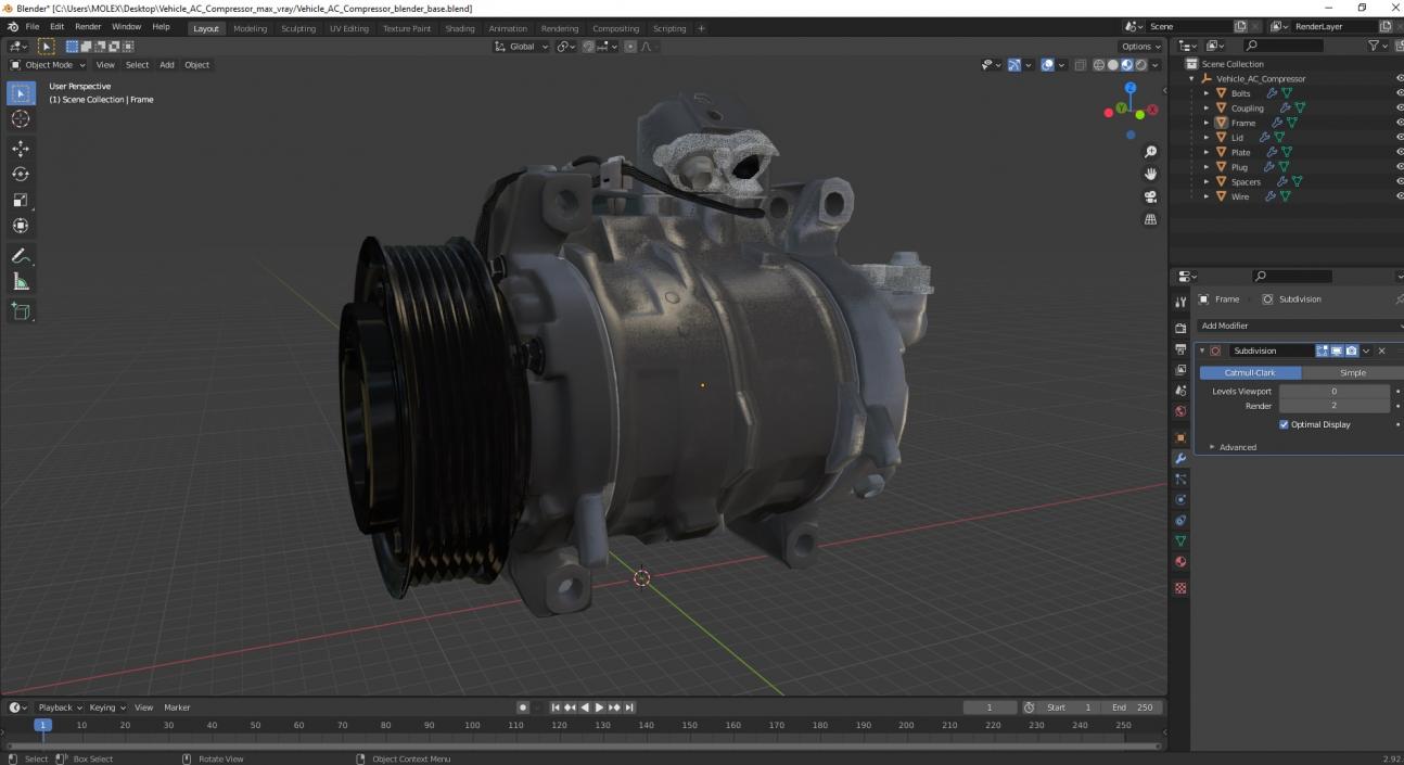 3D Vehicle AC Compressor