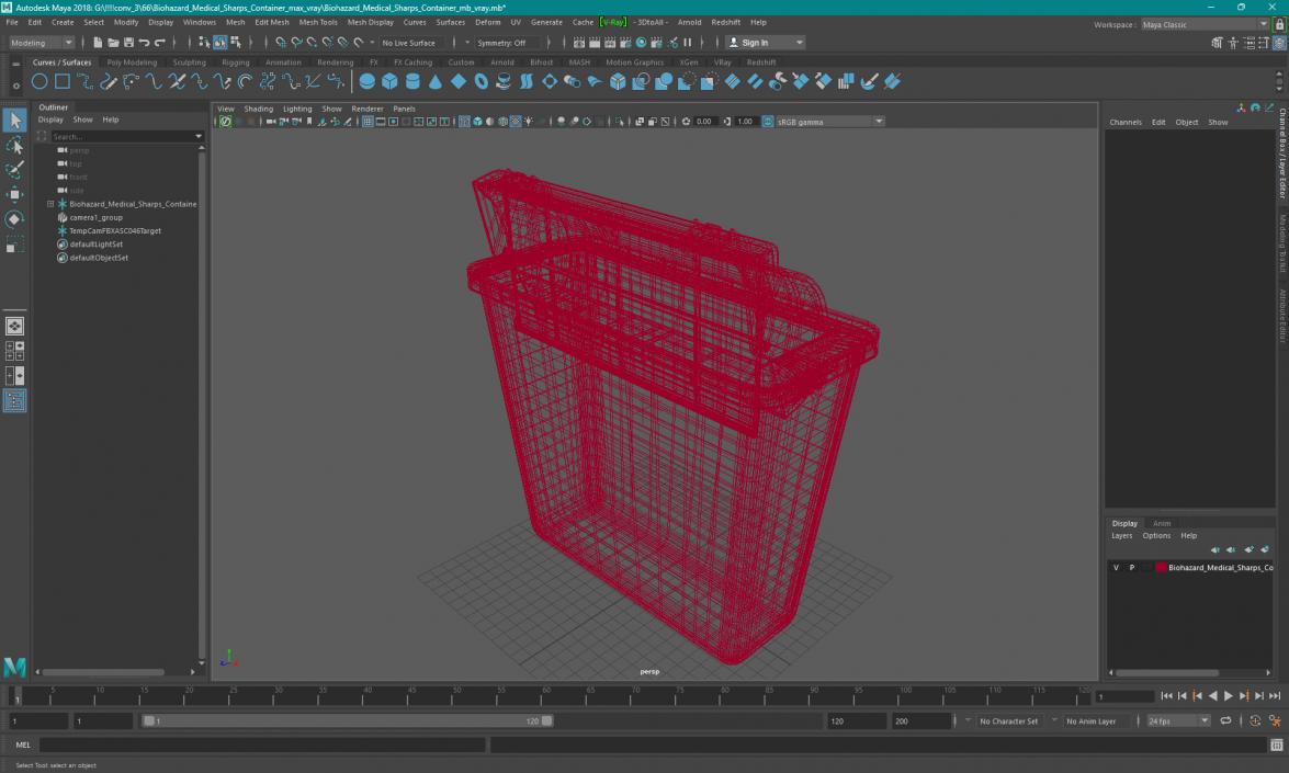 Biohazard Medical Sharps Container 3D model