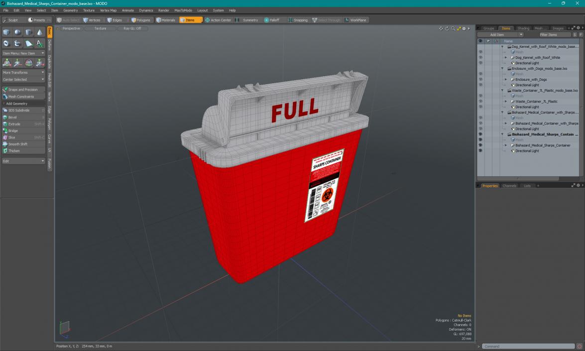 Biohazard Medical Sharps Container 3D model