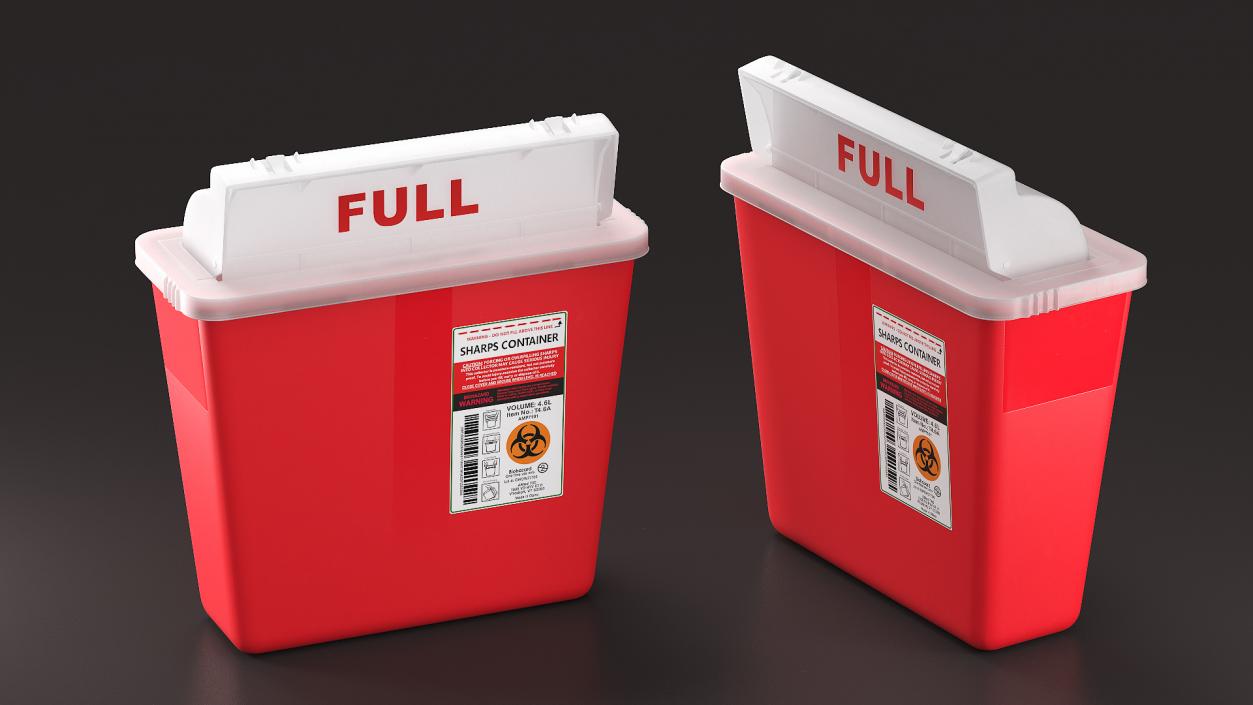 Biohazard Medical Sharps Container 3D model