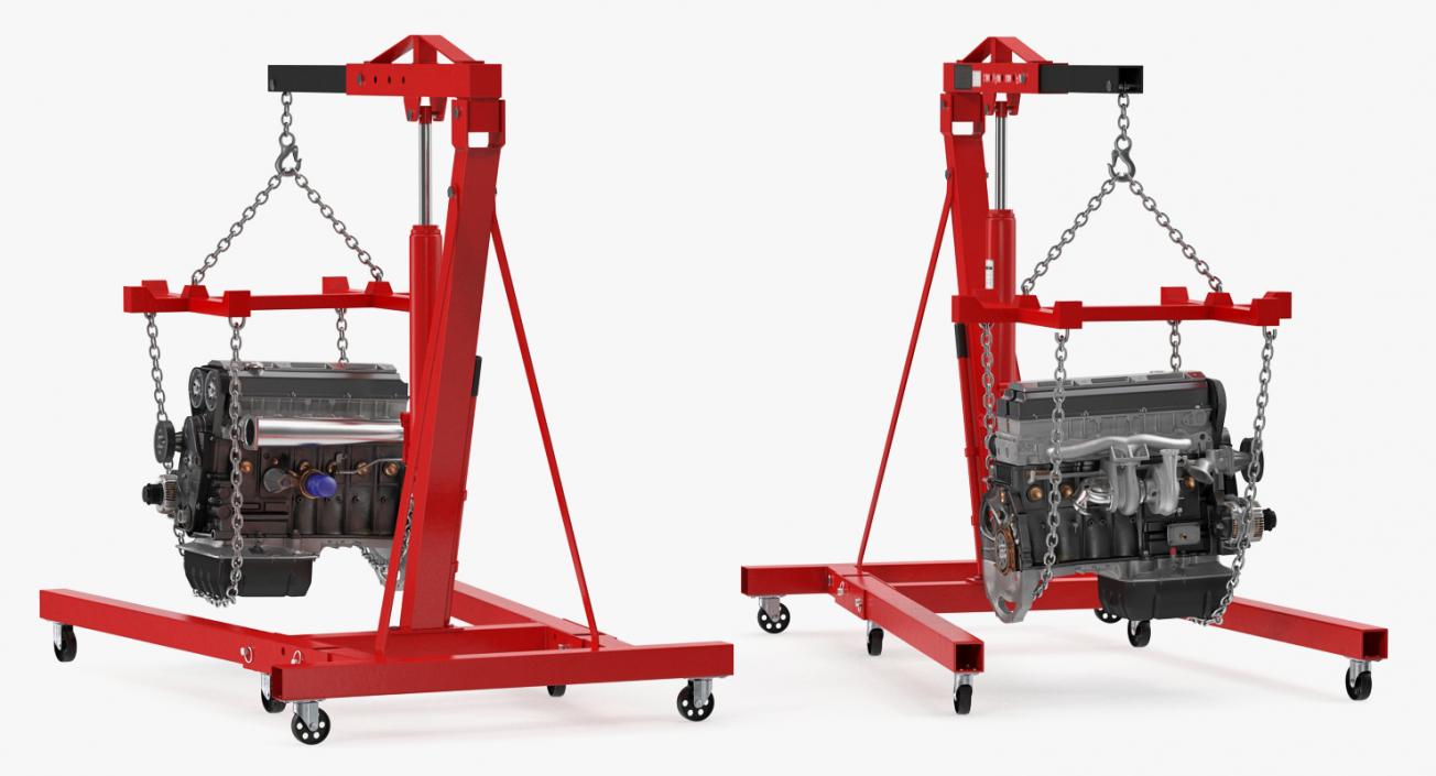 Shop Crane with Engine 3D