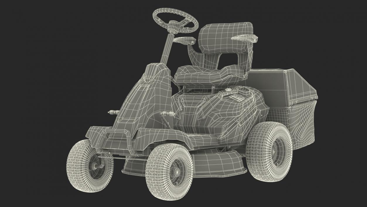 3D Riding Lawn-Mower Cub Cadet with Grass Collection Bag model