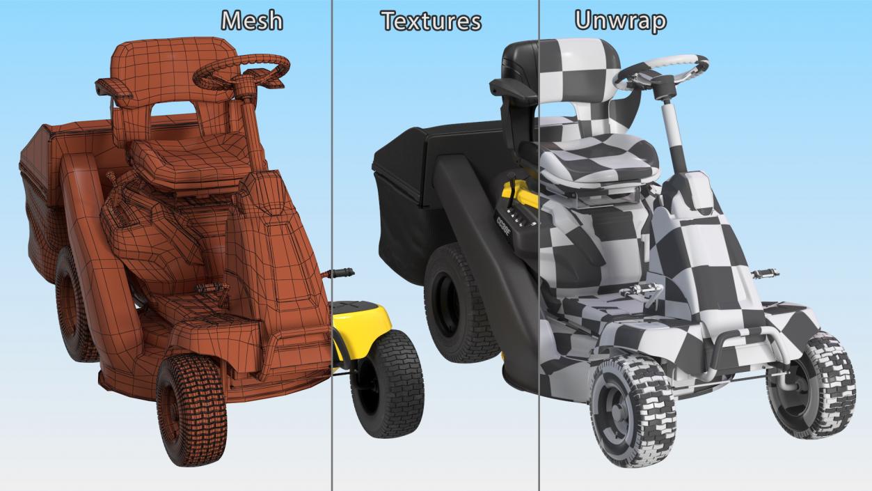 3D Riding Lawn-Mower Cub Cadet with Grass Collection Bag model