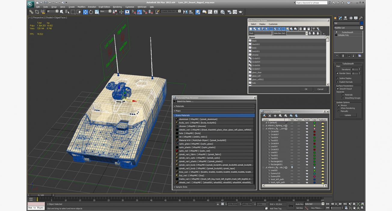 Lynx IFV Desert Rigged 3D