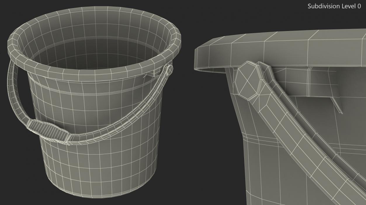 3D model Unbreakable Plastic Bathroom Bucket