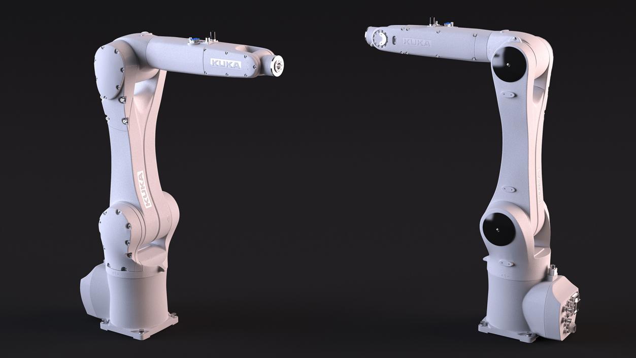 Robot Arm Kuka R1100 White Rigged for Maya 3D