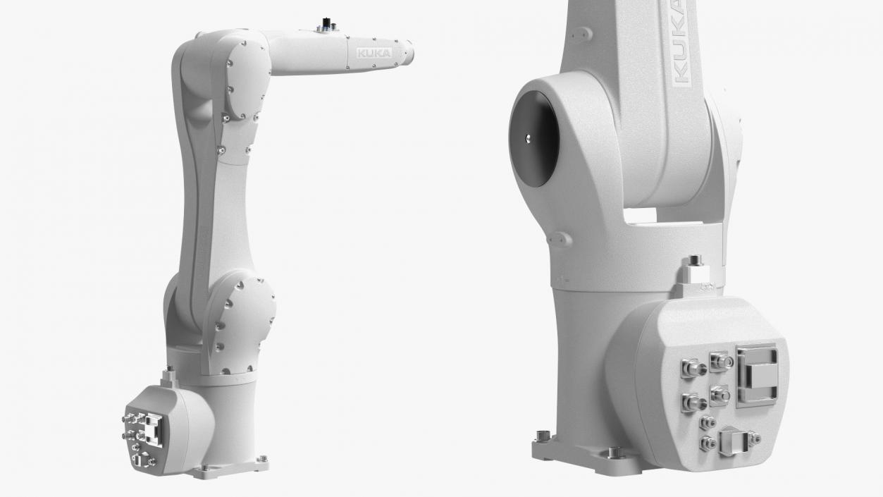 3D Robot Arm Kuka R1100 White Rigged model