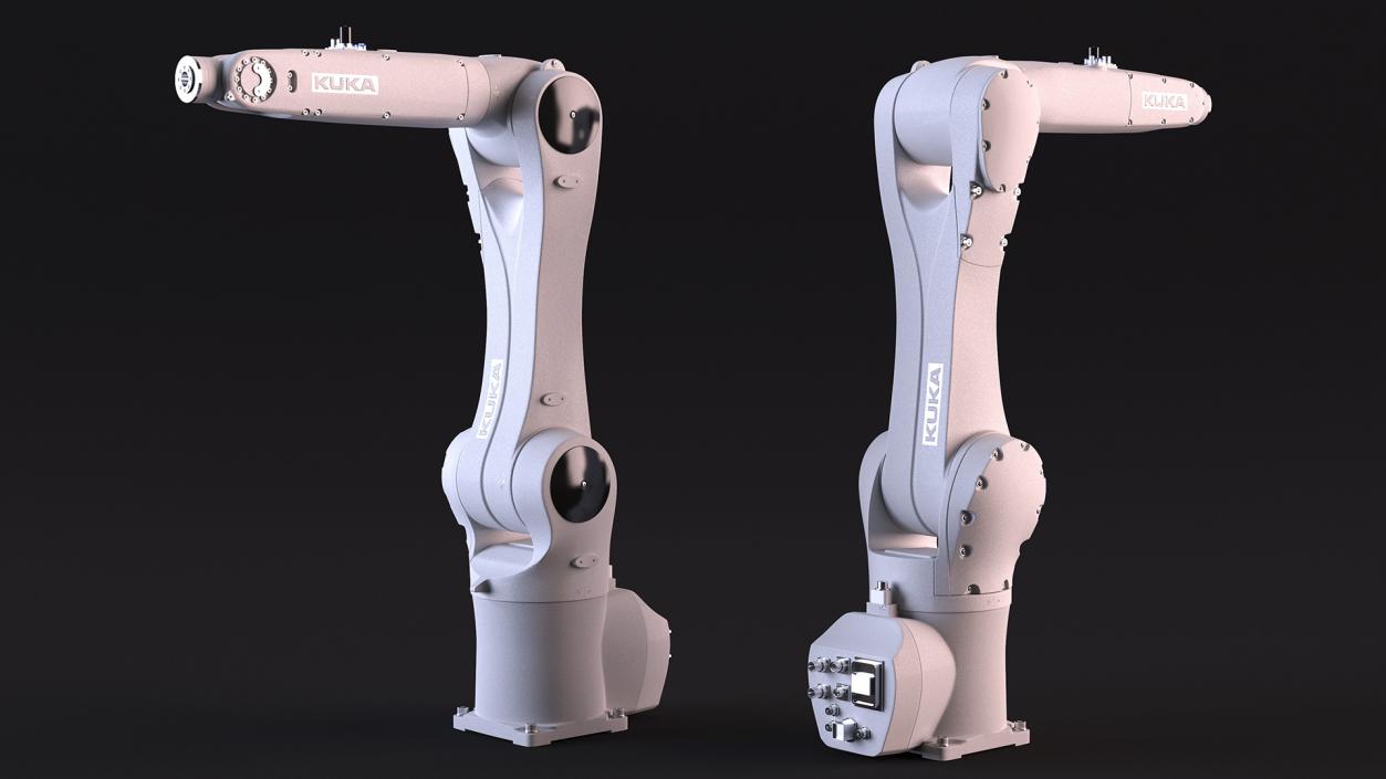 Robot Arm Kuka R1100 White Rigged for Maya 3D