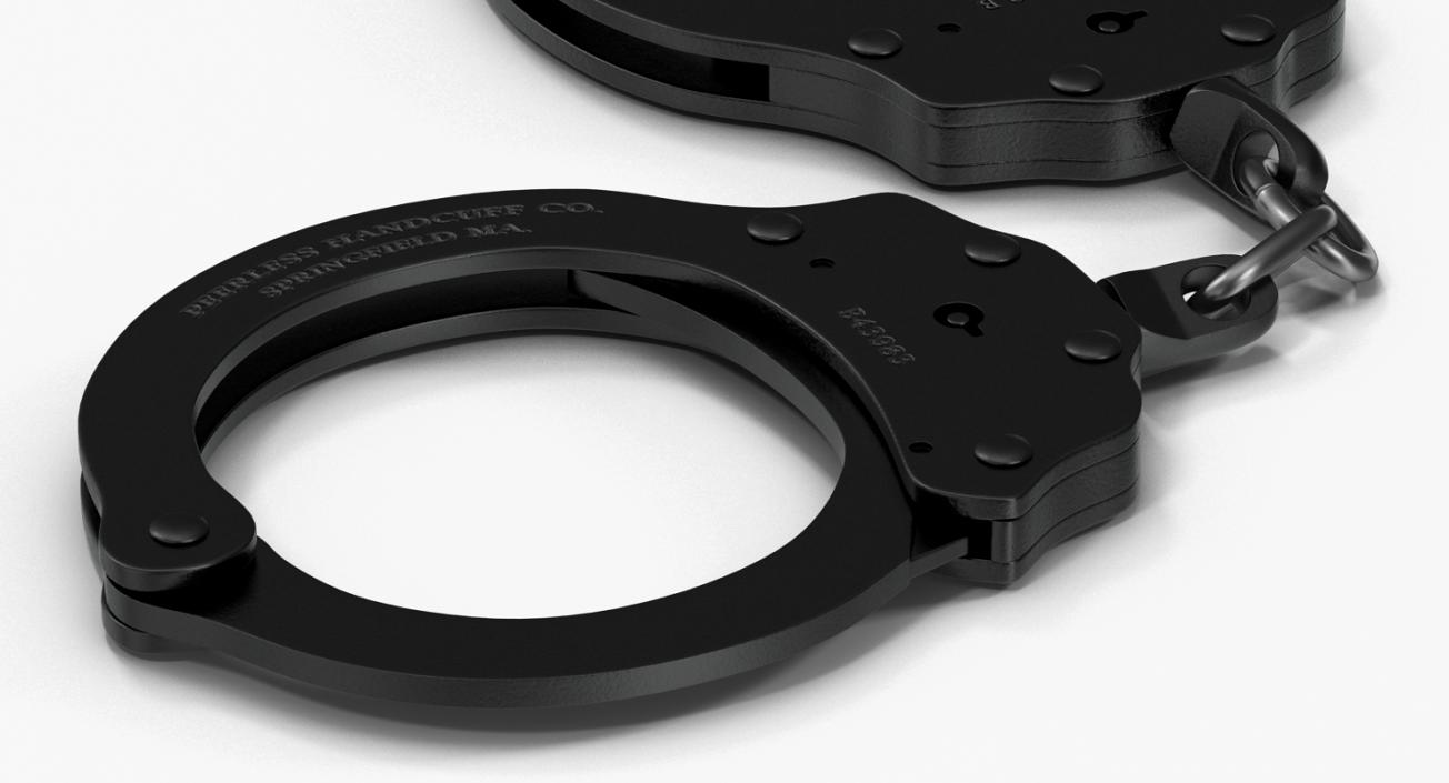 3D Handcuffs Short Chain Black Metal model