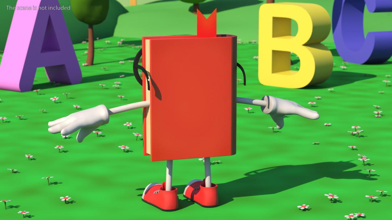 3D Cartoon Red Book Rigged model