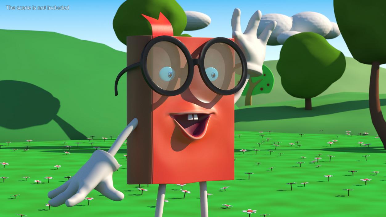 3D Cartoon Red Book Rigged model