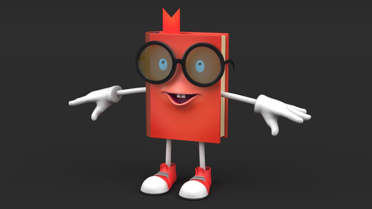 3D Cartoon Red Book Rigged model