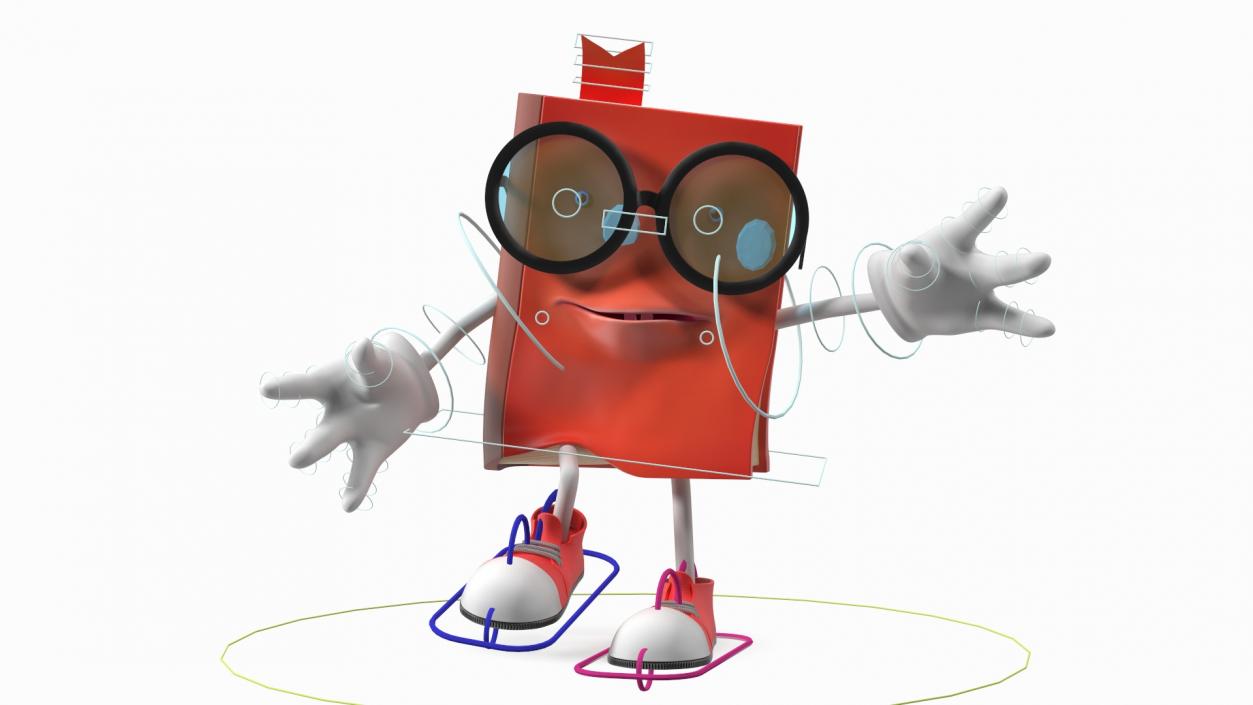 3D Cartoon Red Book Rigged model