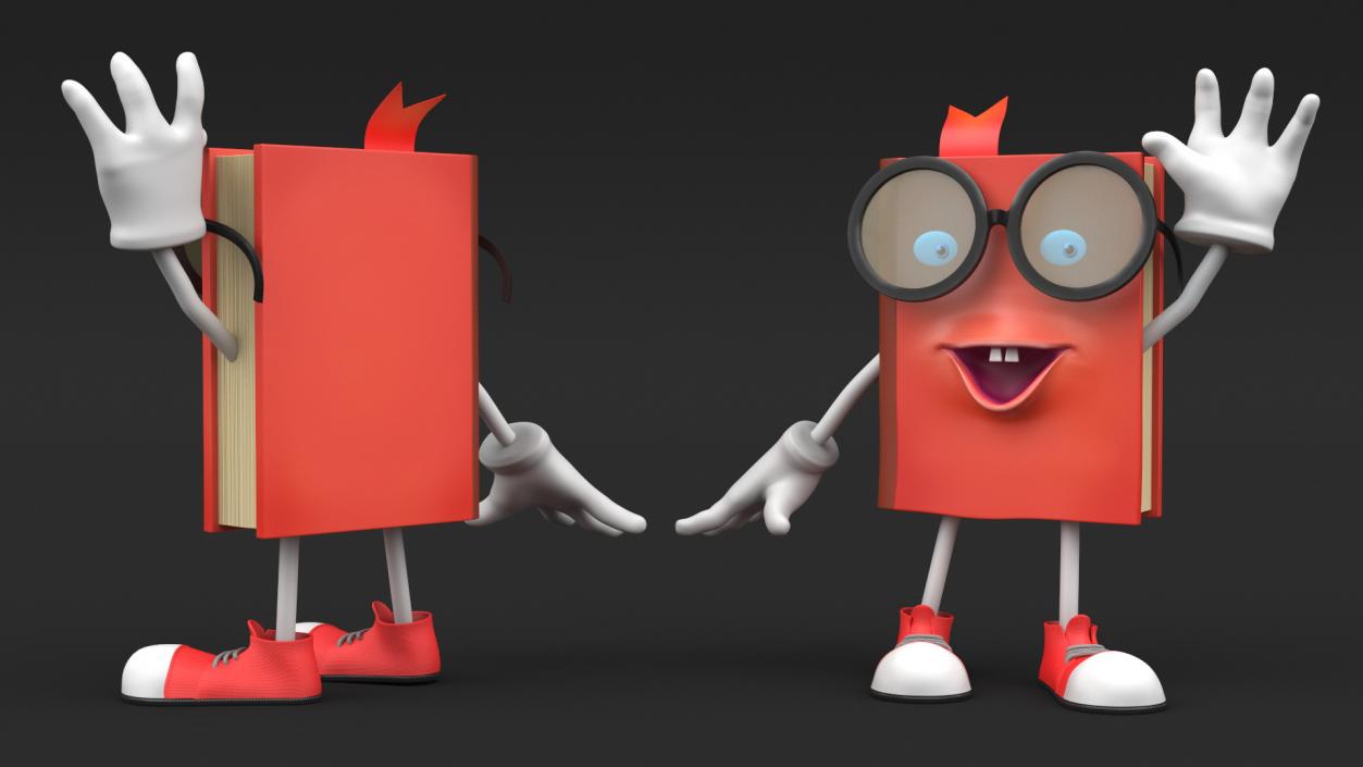 3D Cartoon Red Book Rigged model