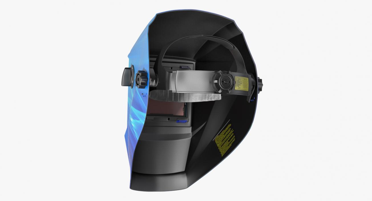 3D Welding Mask Blue Decal model