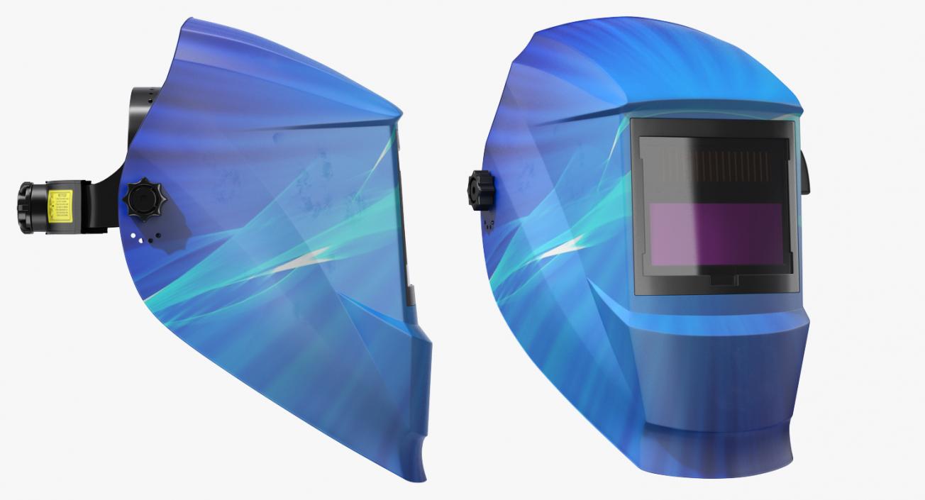 3D Welding Mask Blue Decal model