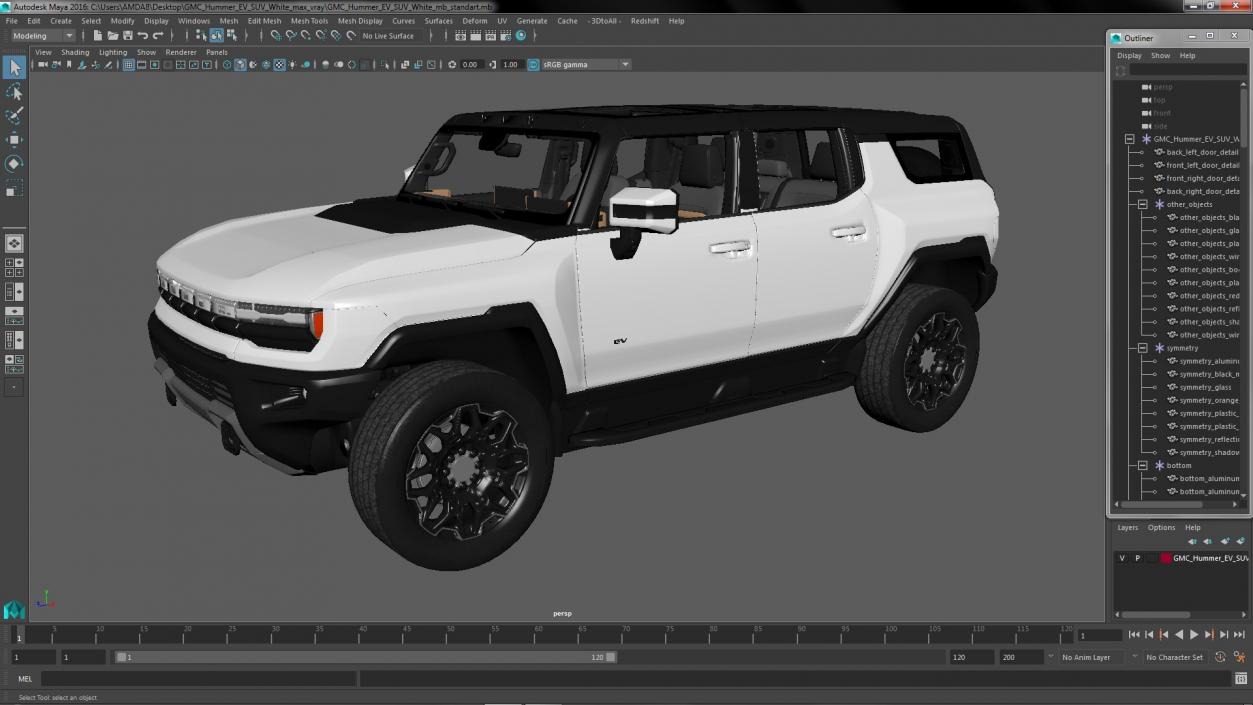 3D GMC Hummer EV SUV 2024 White model