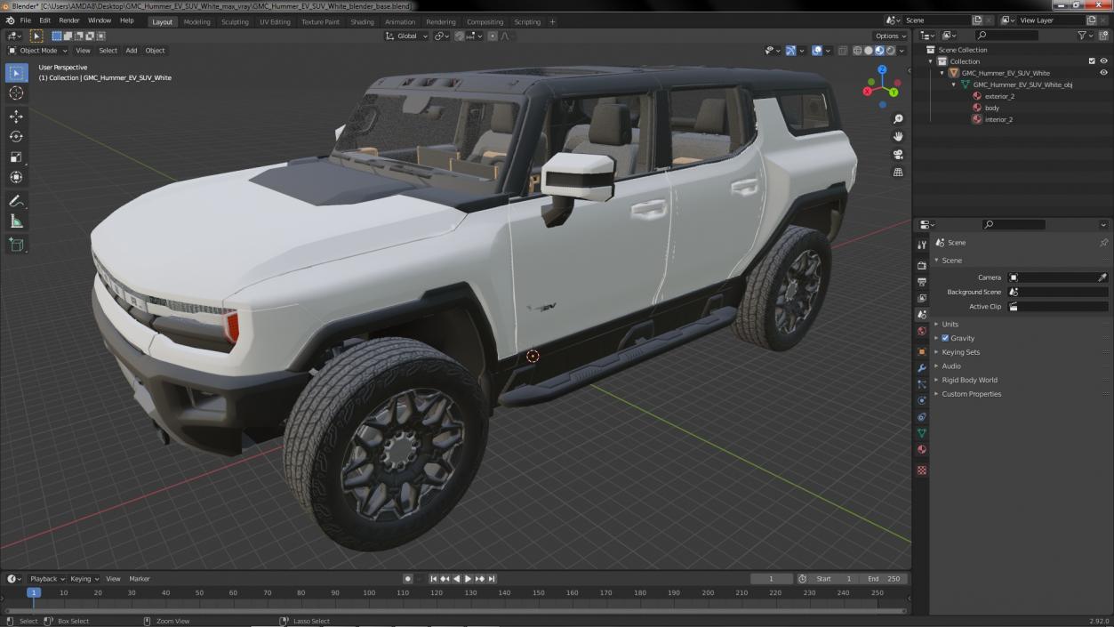 3D GMC Hummer EV SUV 2024 White model