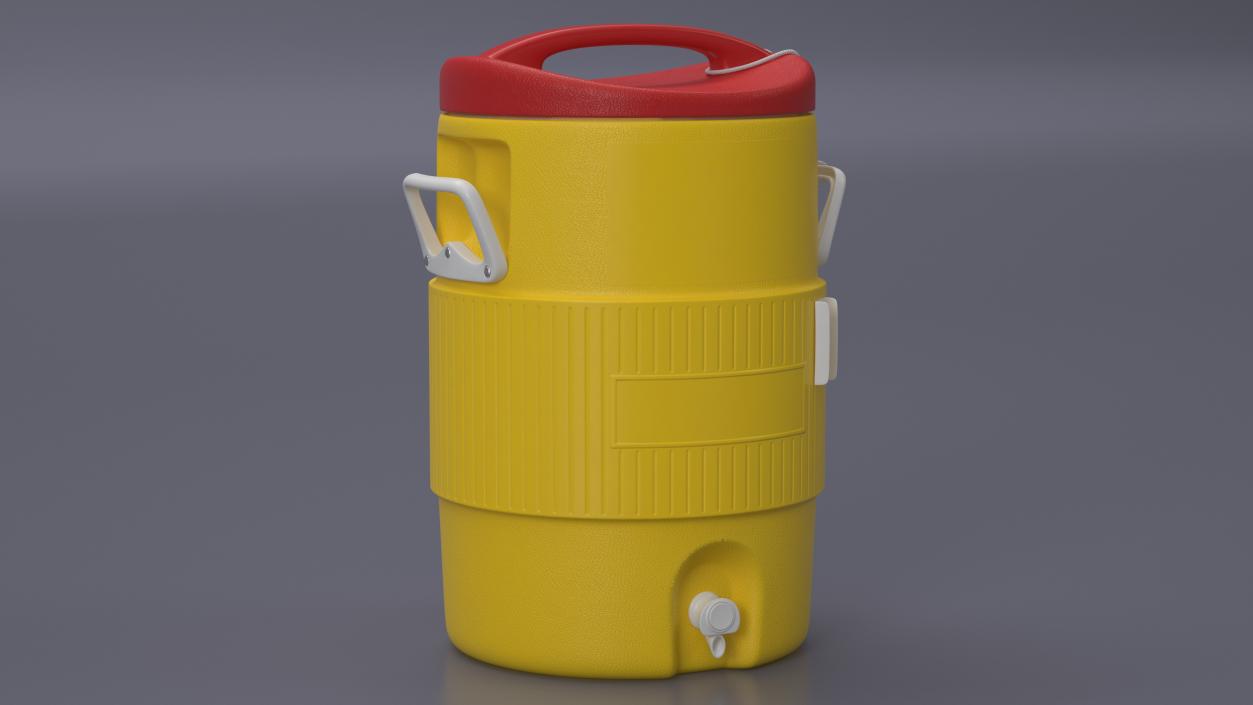 Yellow Gallon Industrial Water Cooler 3D