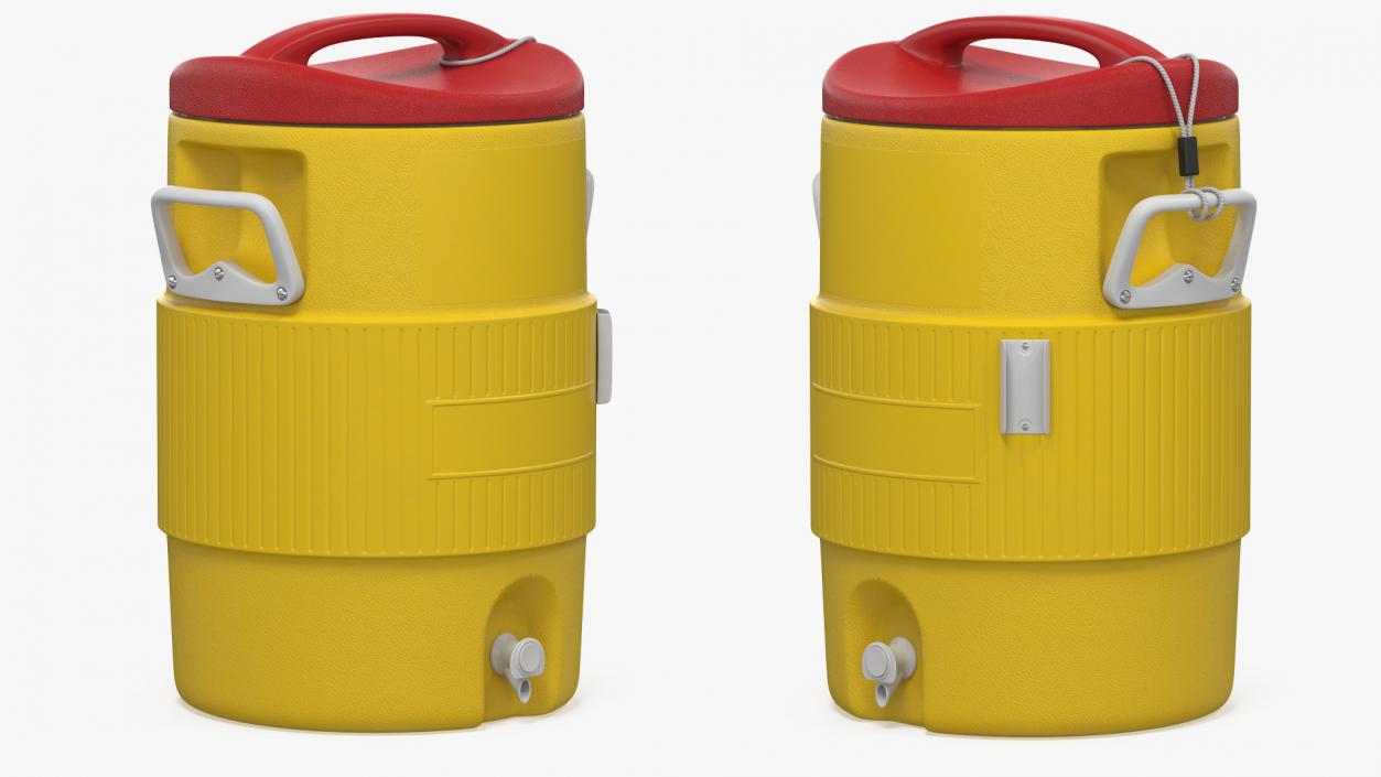 Yellow Gallon Industrial Water Cooler 3D