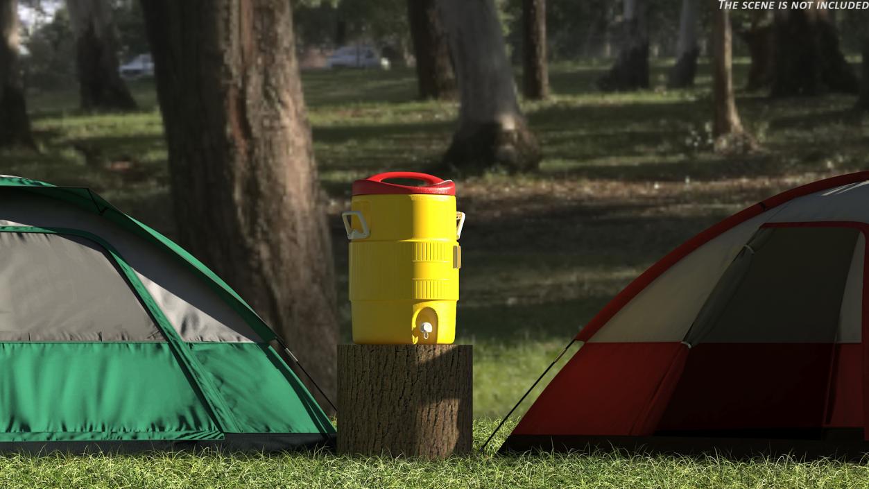 Yellow Gallon Industrial Water Cooler 3D