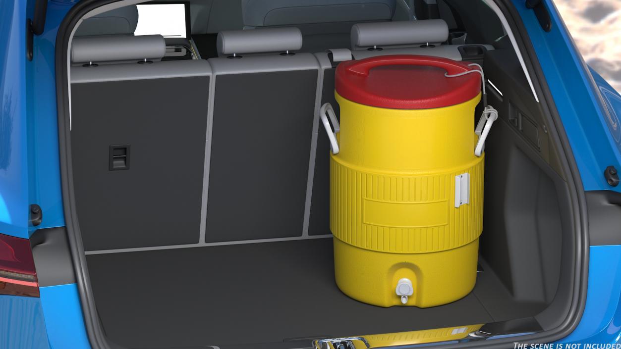 Yellow Gallon Industrial Water Cooler 3D