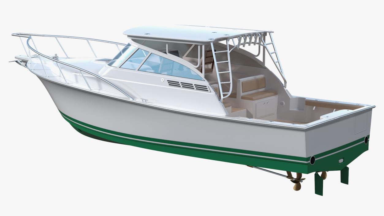 Speedboat Green New 3D model