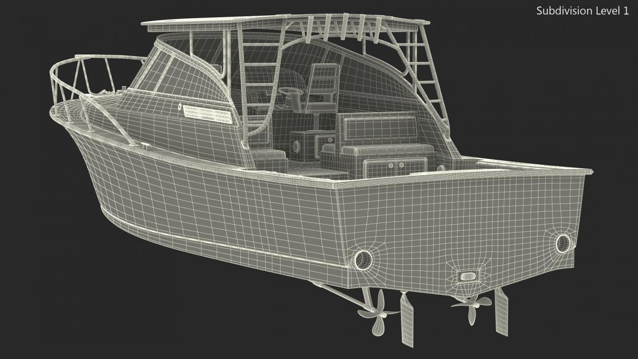 Speedboat Green New 3D model