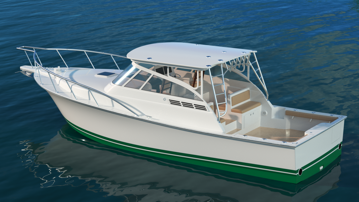 Speedboat Green New 3D model