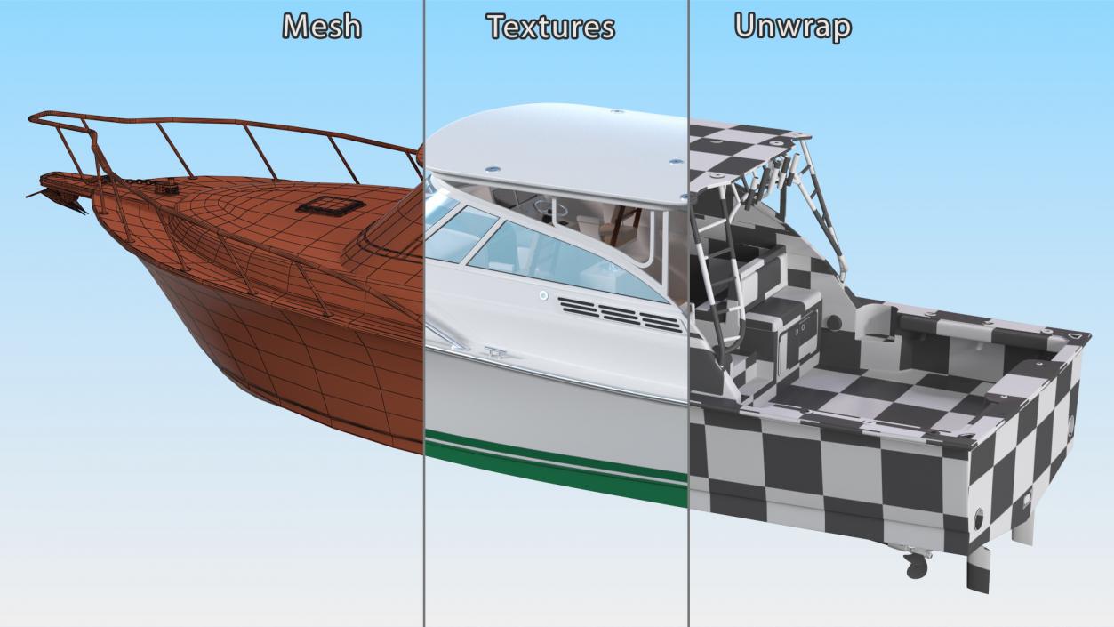 Speedboat Green New 3D model