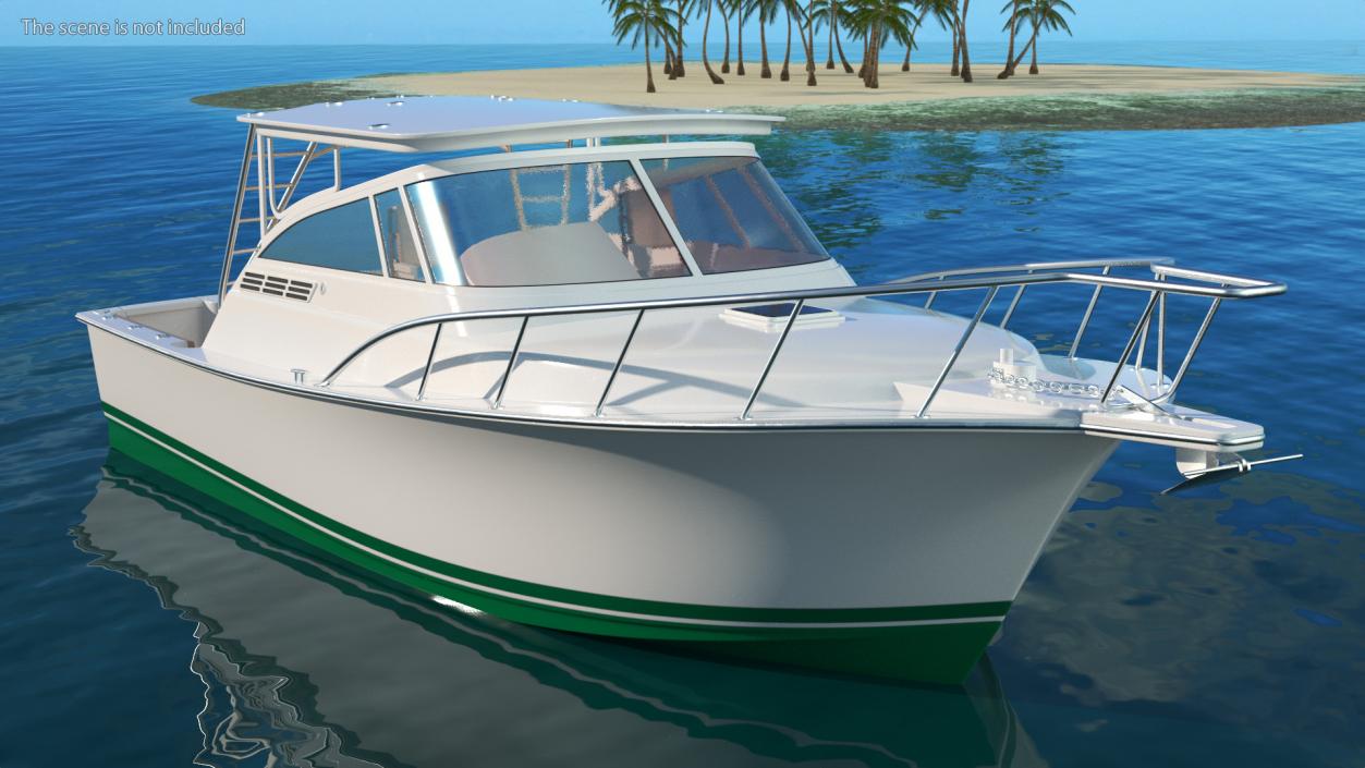 Speedboat Green New 3D model