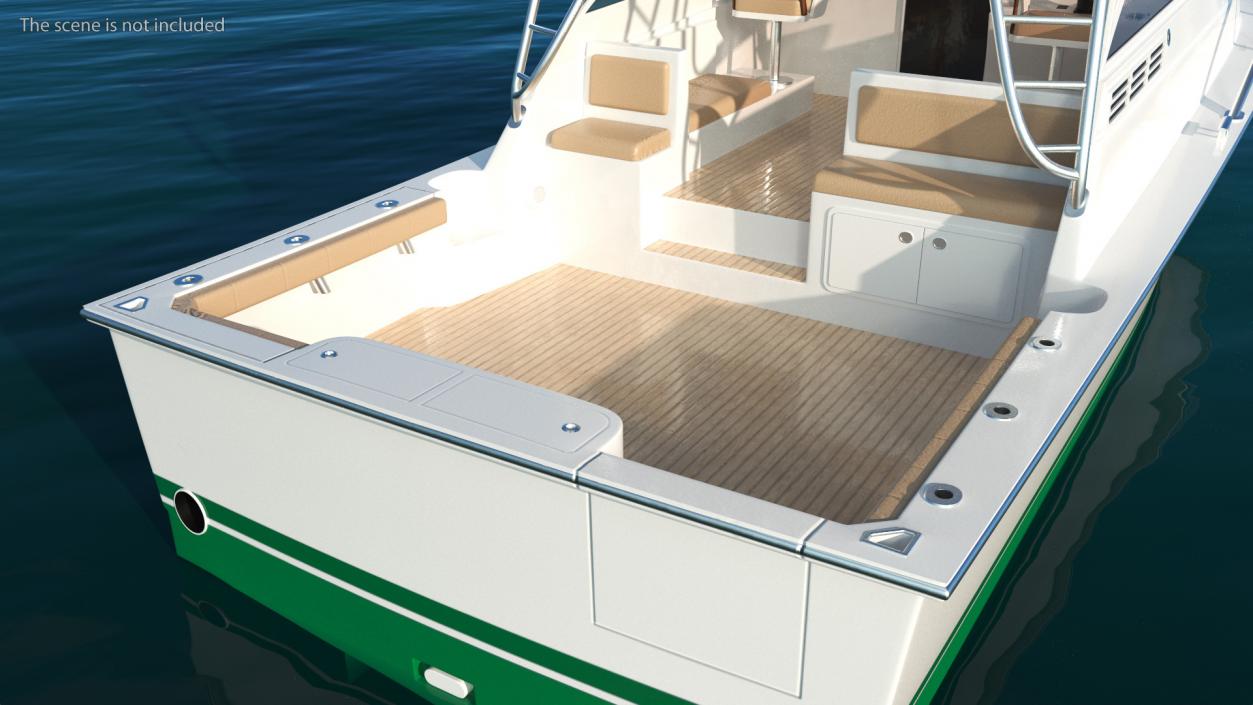 Speedboat Green New 3D model