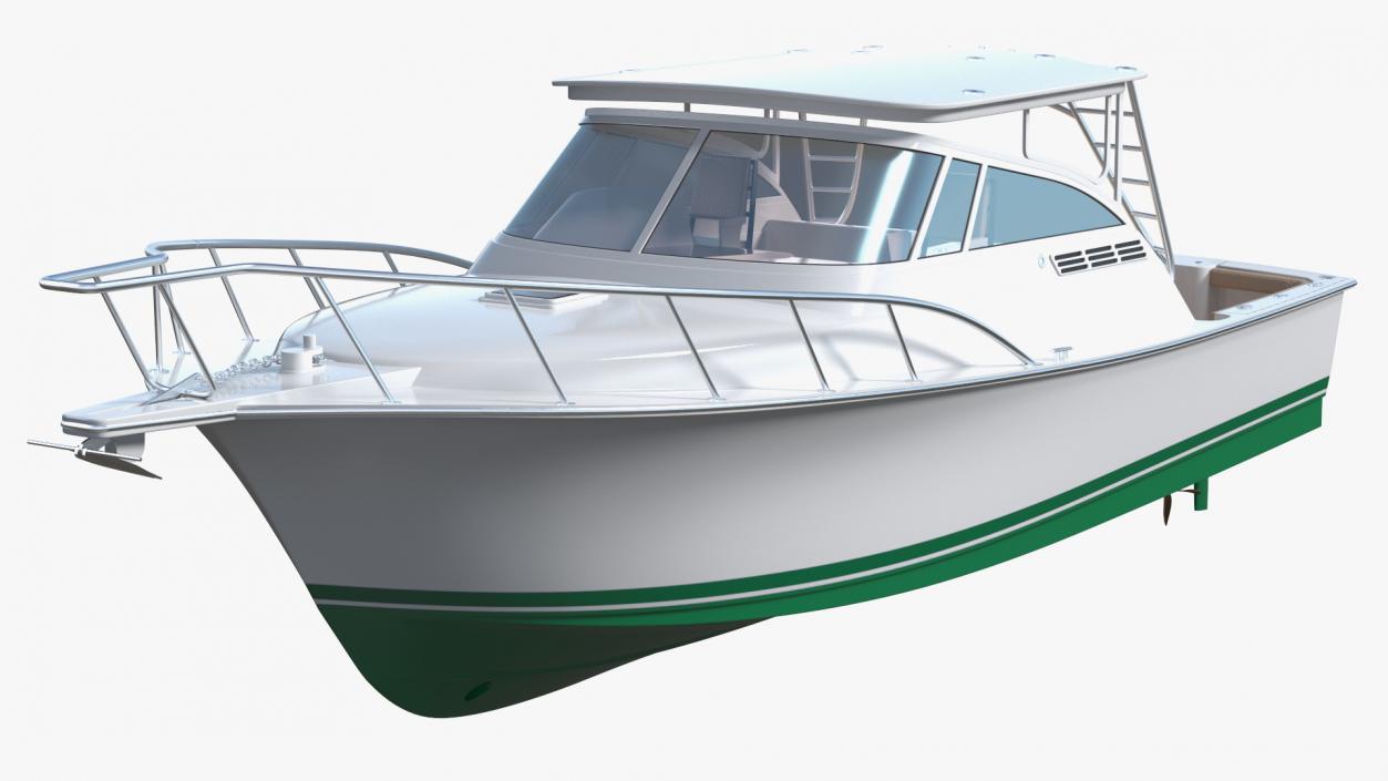 Speedboat Green New 3D model