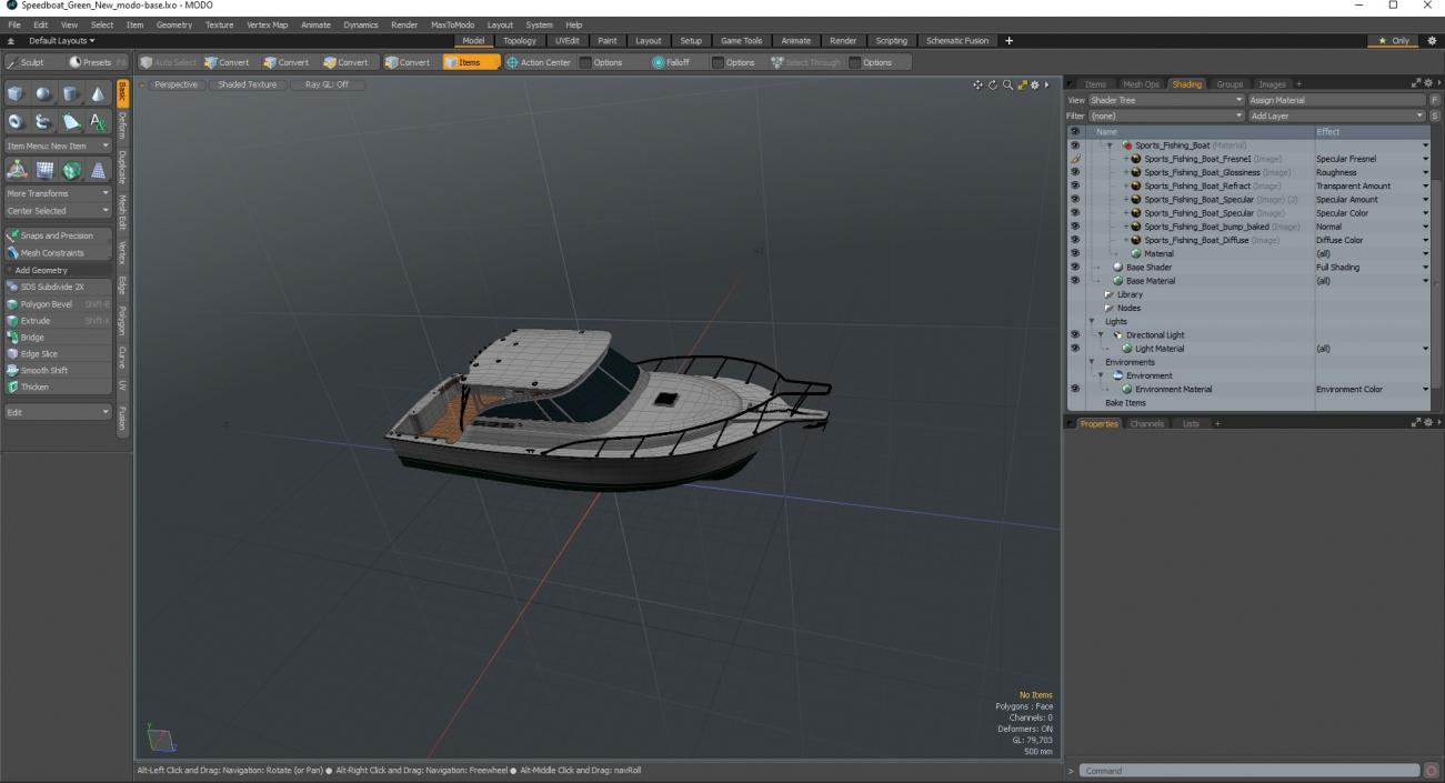 Speedboat Green New 3D model